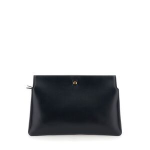 Phoebe Philo Women Black Three-Fold Clutch Bag With Twist Lock In Leather Woman